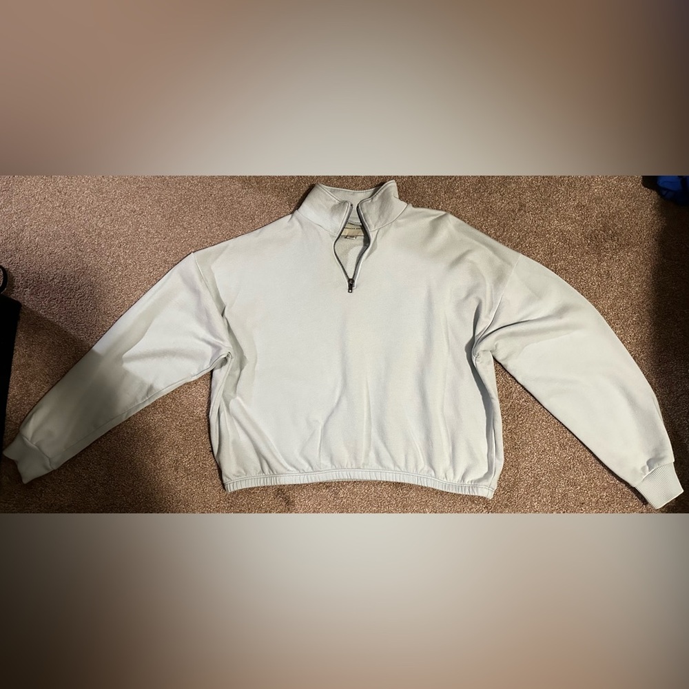 American Eagle Outfitters Light Blue Zip-Up Sweater